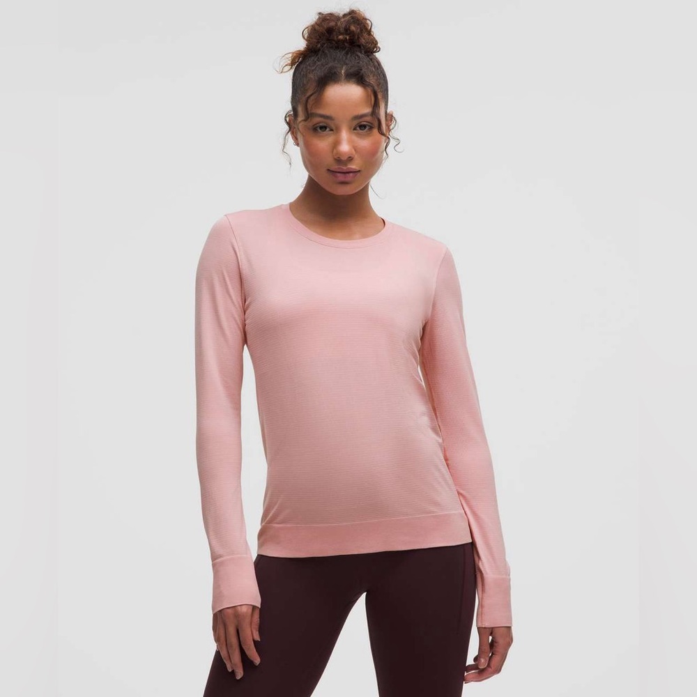Lululemon Swiftly Relaxed Long Sleeve Shirt Hip Length size 10 Pink Haze PKHZ